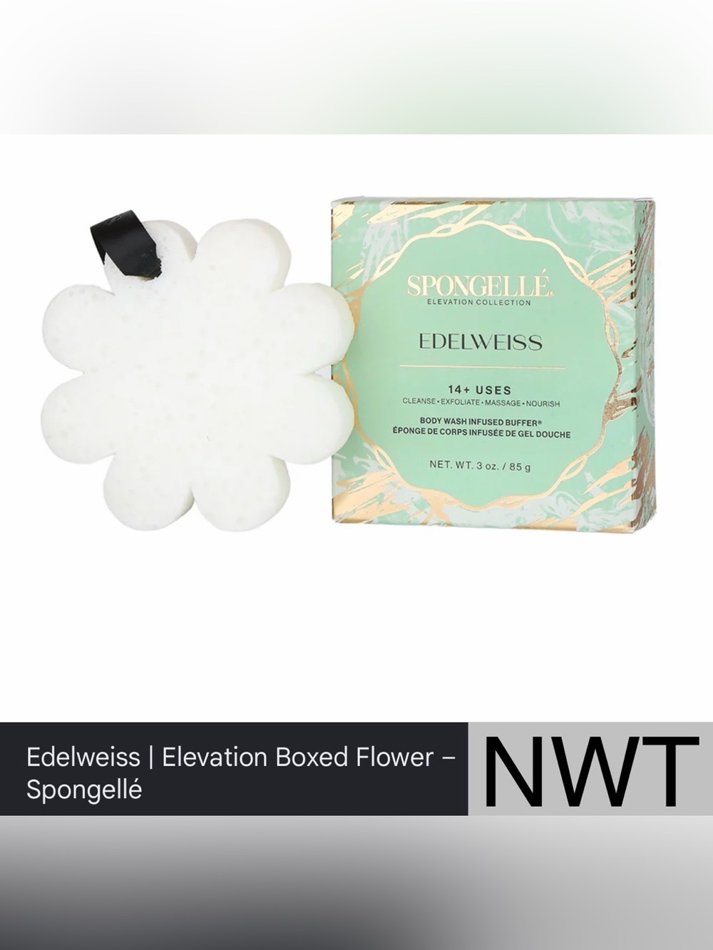 NWT Spongellé Elevation Collection Edelweiss Boxed Flower, 3 oz, 14+ USES